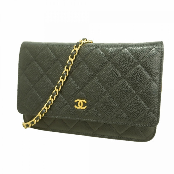 CHANEL Handbags - CHANEL Black Caviar Leather Wallet